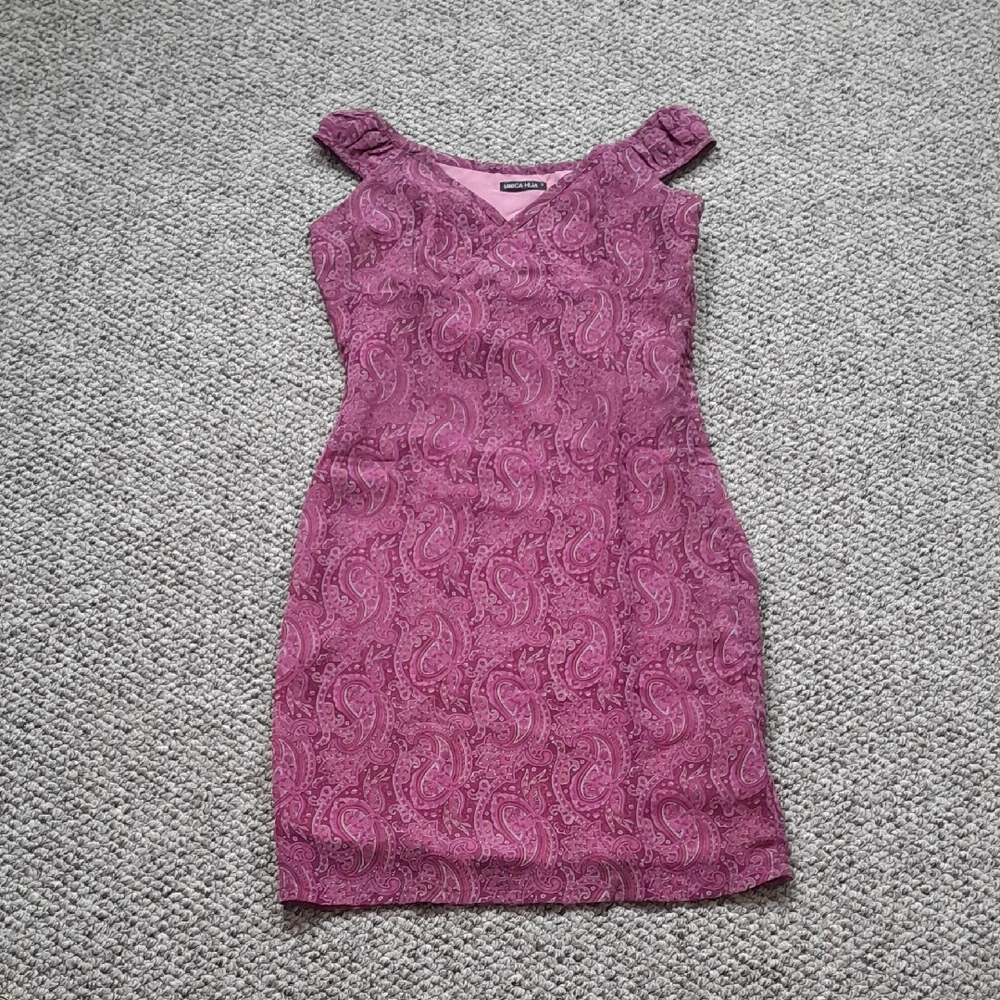 Elegant Pink Paisley Dress